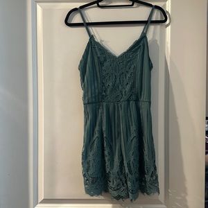 Sage Green Lace Romper